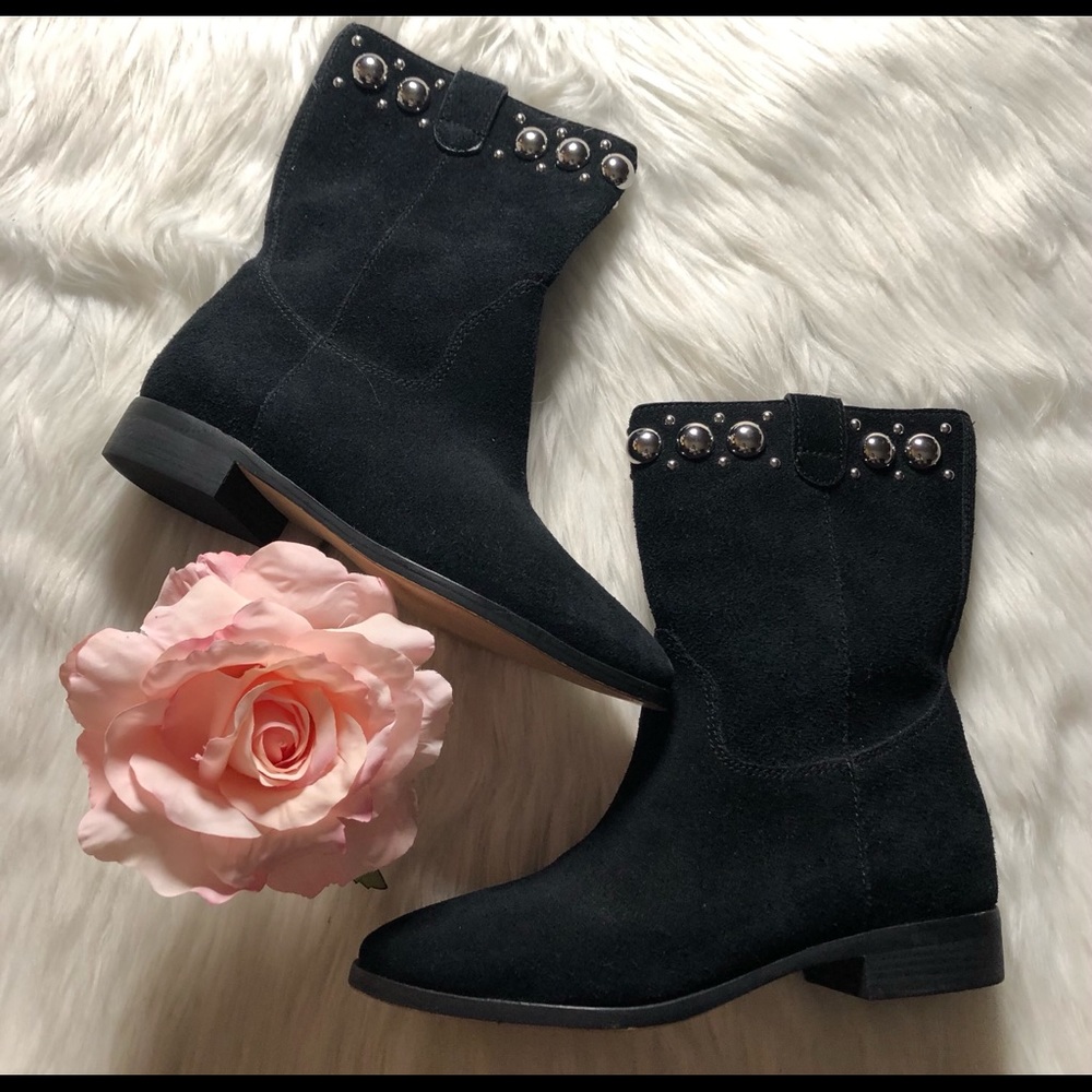 Michael Kors”Hayes”Sphere Stud Suede Booties-5.5 - Picture 2 of 12